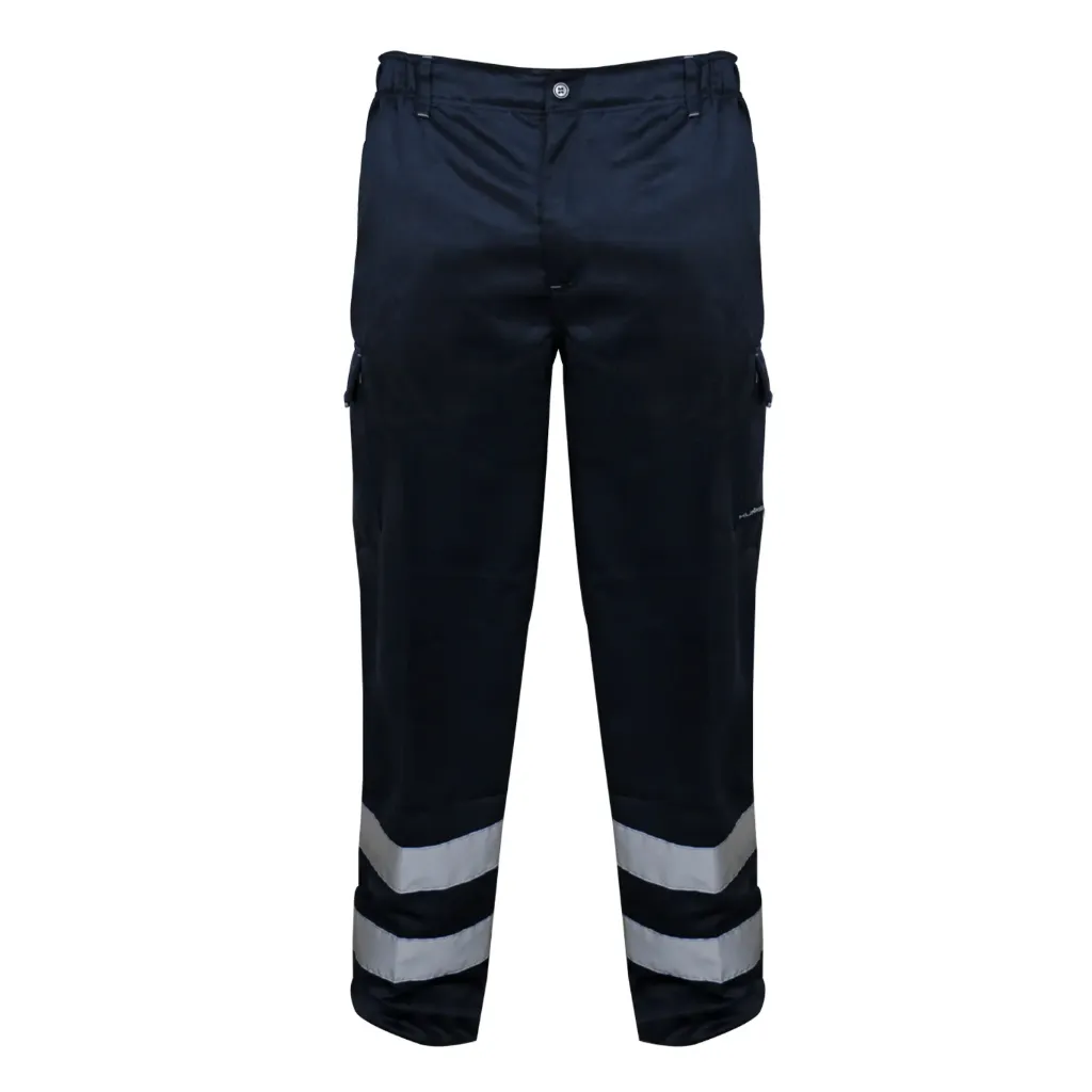 PANTALON CARGO GABARDINA CON CINTA REFLECTANTE (L)